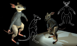 Bauhaus Wallaby - concept, model, texture, custom rig and animation